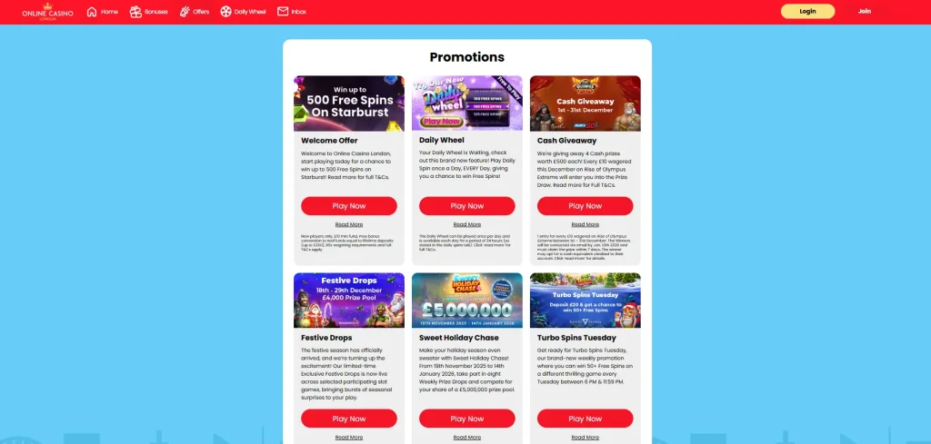 Online Casino London bonuses