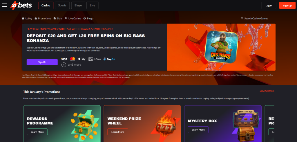21BetsCasino screenshot