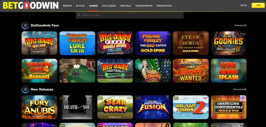 BetGoodwin casino games